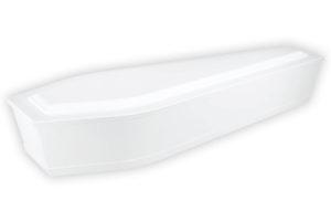 Caskets Painted White Raised Lid